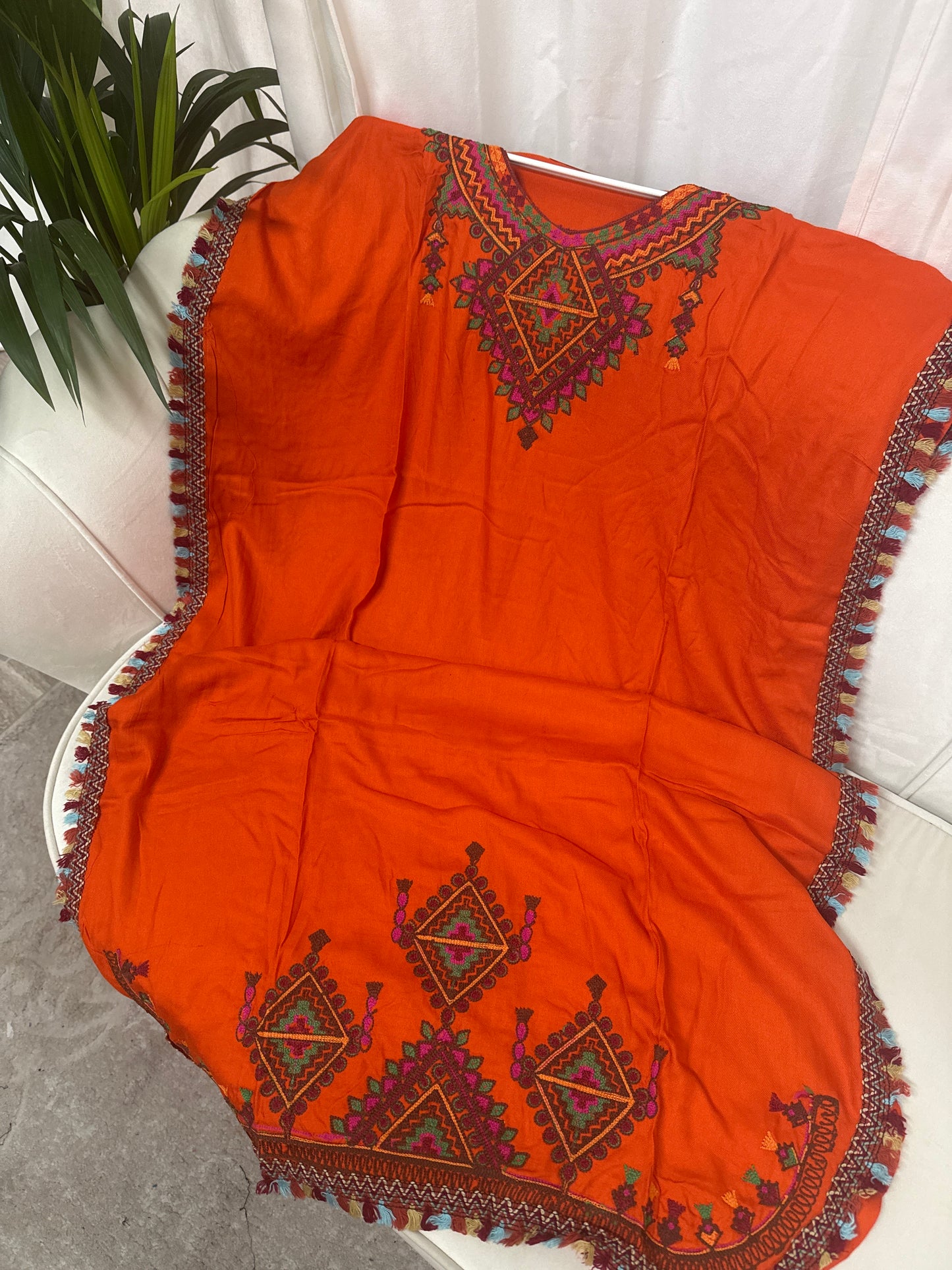 Robe midi brodé