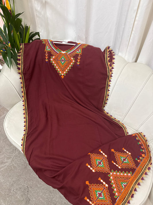 Robe longue brodé