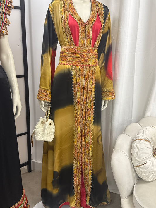 Caftan, satin et soie
